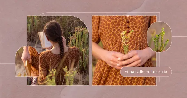 Vi har alle en historie pink natural,lines,collage