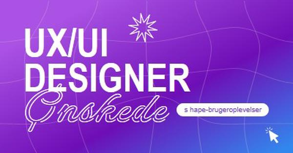 Ui/UX designer ønskede purple bold,playful,digital,grid,neon,gradient