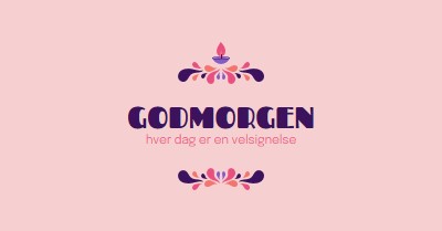 Hver dag er en velsignelse pink modern,playful,graphics,bright,typographic,art-nouveau