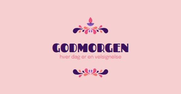 Hver dag er en velsignelse pink modern,playful,graphics,bright,typographic,art-nouveau