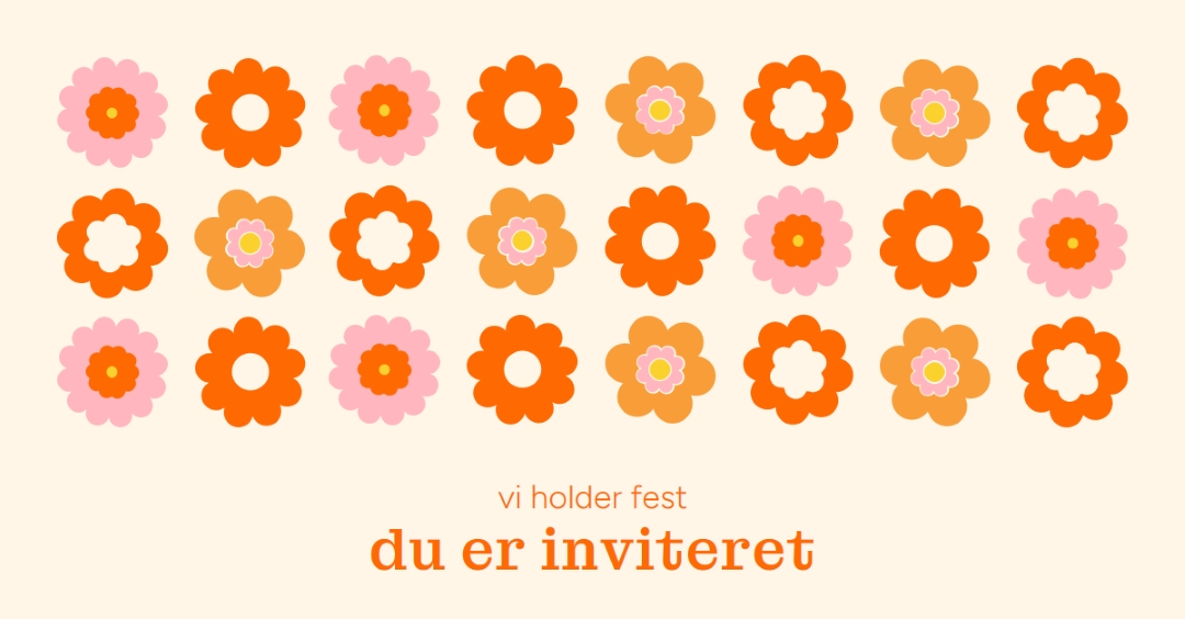 Vi holder fest orange bold,fun,graphic