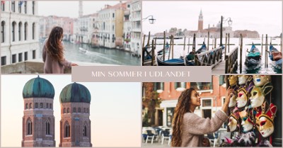 Min sommer i udlandet brown simple,grid,collage