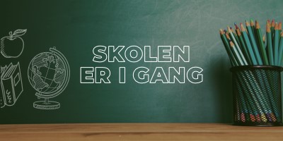 Skolen er i gang green modern-simple