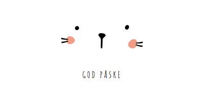 Glad påske, hare white whimsical-line