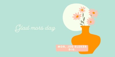 Mor, jeg elsker dig blue whimsical-line