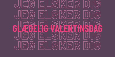 Jeg elsker dig, Valentine purple modern-bold