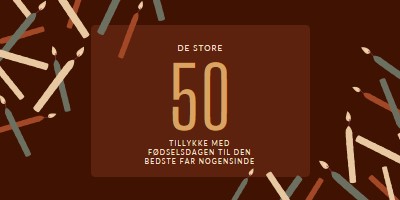 Tillykke med 50-års fødselsdagen brown modern-simple