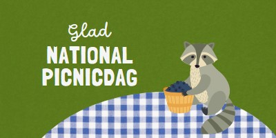 Happy National Picnic Day green whimsical-color-block