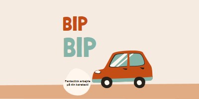 Bip bip! orange whimsical-color-block