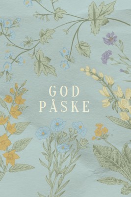 Påske ønsker blue vintage-botanical