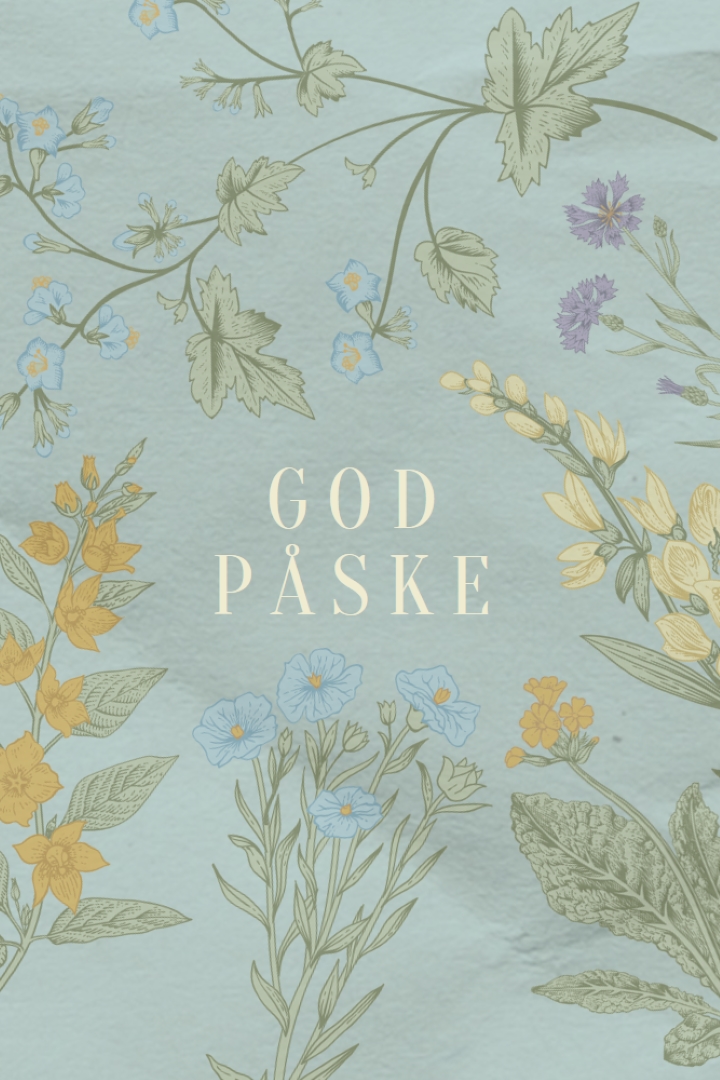 Påske ønsker blue vintage-botanical