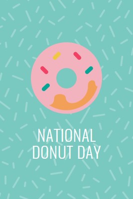 Yum det er National Donut Day blue modern-simple