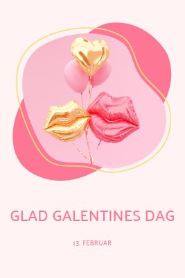 Glad Valentinsdag, gal white organic-simple