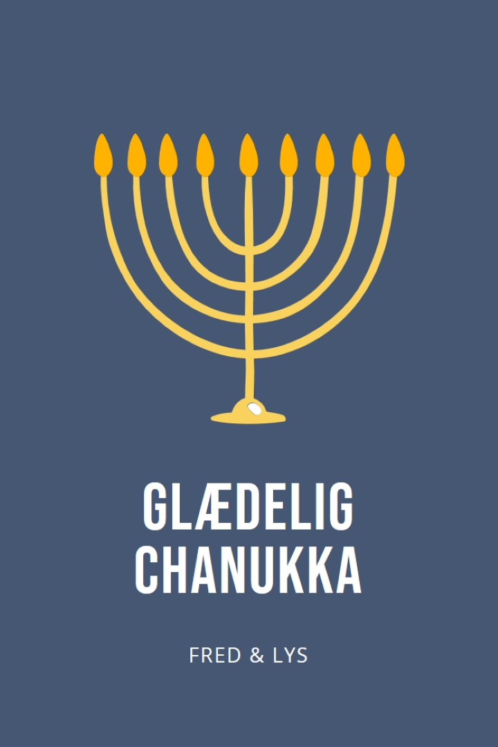 Hanukkah Sameach blue modern-simple