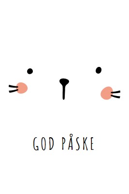 Glad påske, hare white whimsical-line