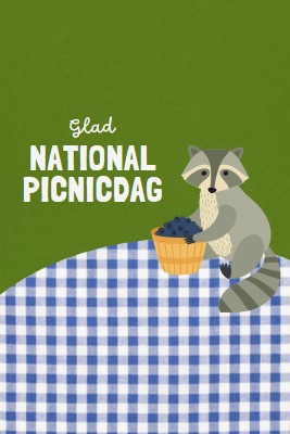 Happy National Picnic Day green whimsical-color-block