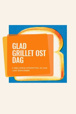 Glad grillet ost dag orange modern-bold