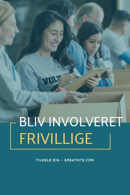 Lad os heppe på frivillige blue modern-simple