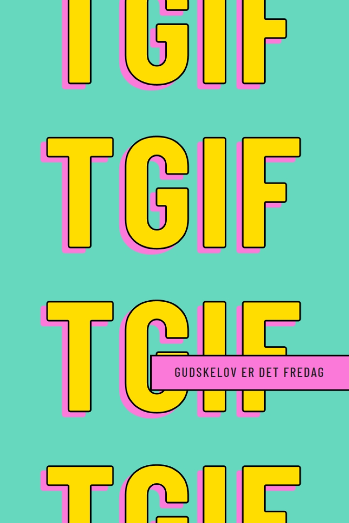 Gudskelov er det fredag yellow modern-bold