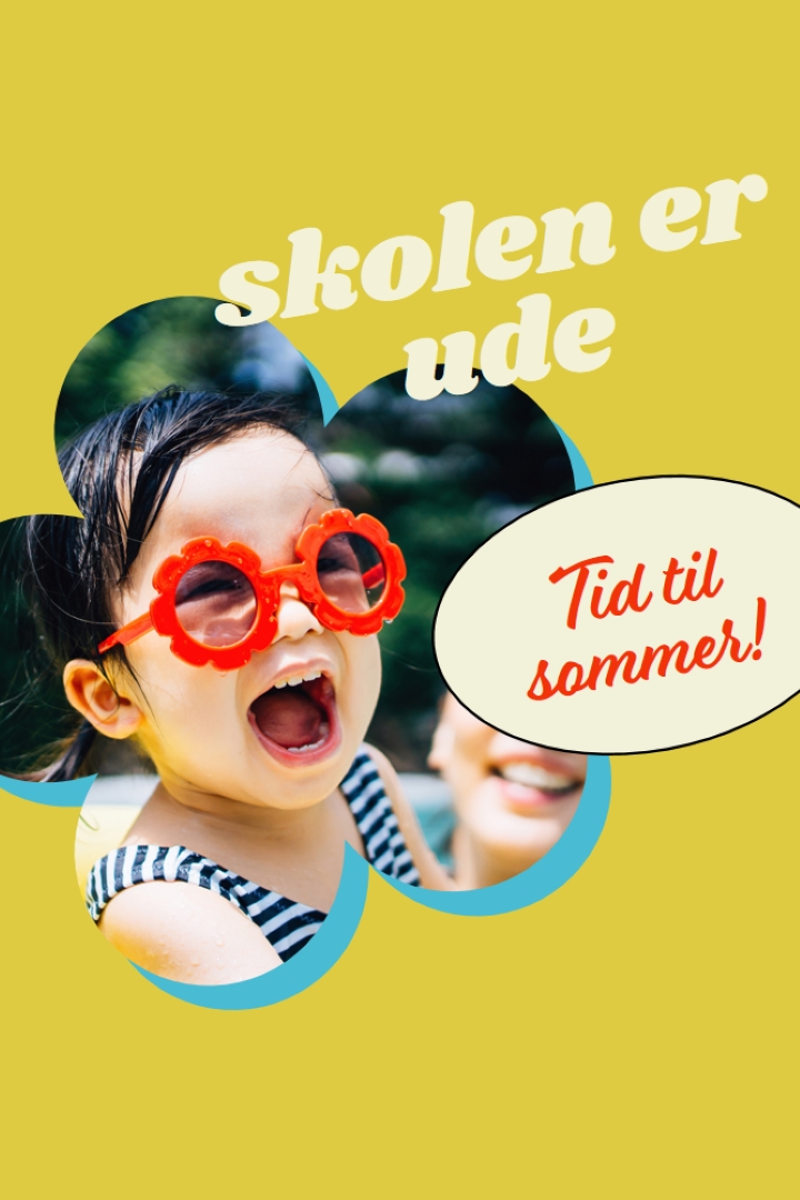 Skolen er ude, poolen er i yellow whimsical-color-block