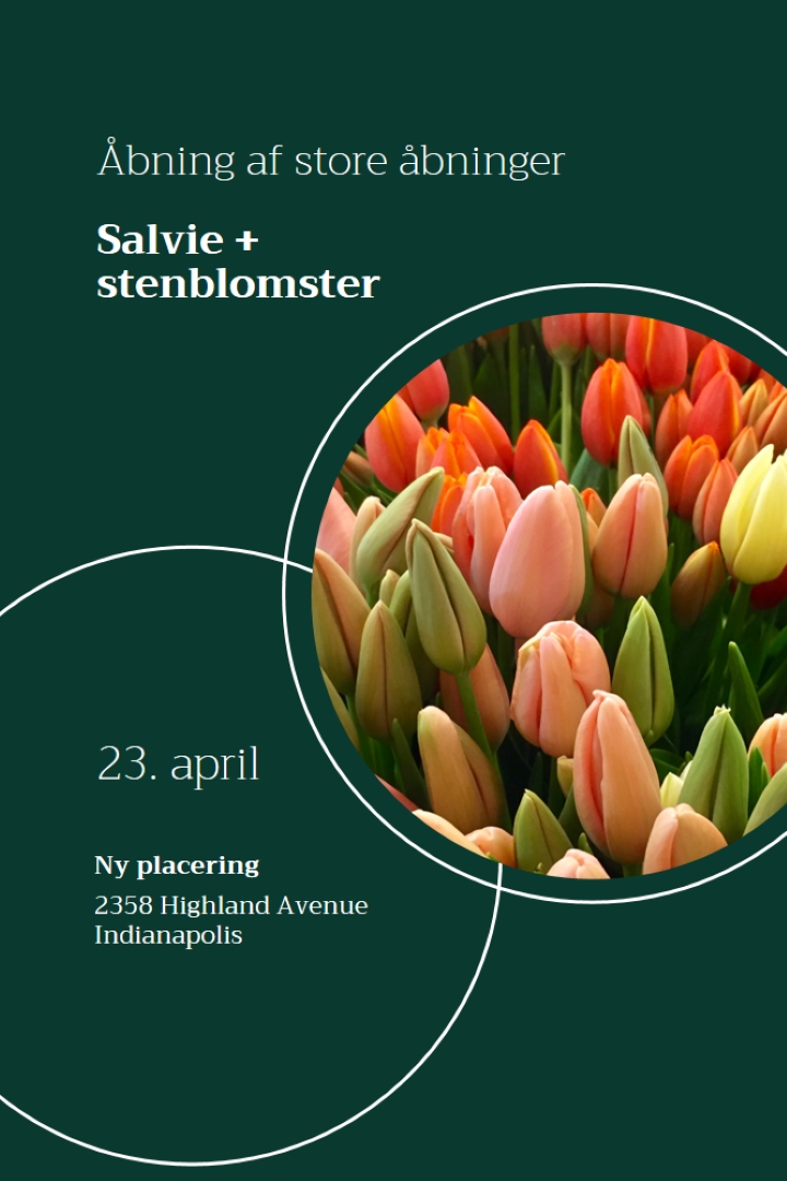 Blomsterbutiks store åbning green modern-simple