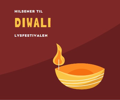 Hilsener til Diwali red whimsical-color-block