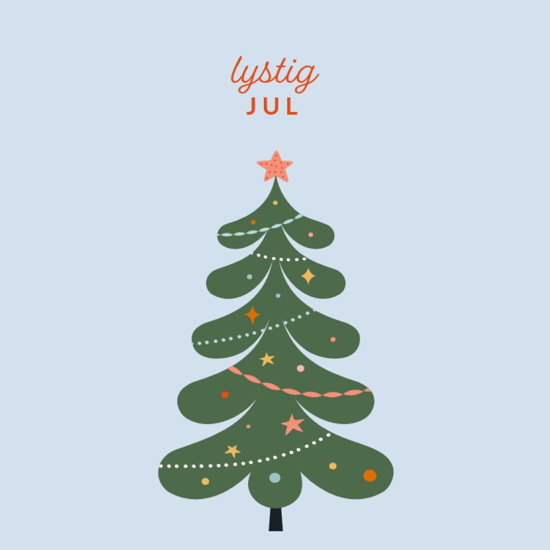 O Juletræ green whimsical-color-block
