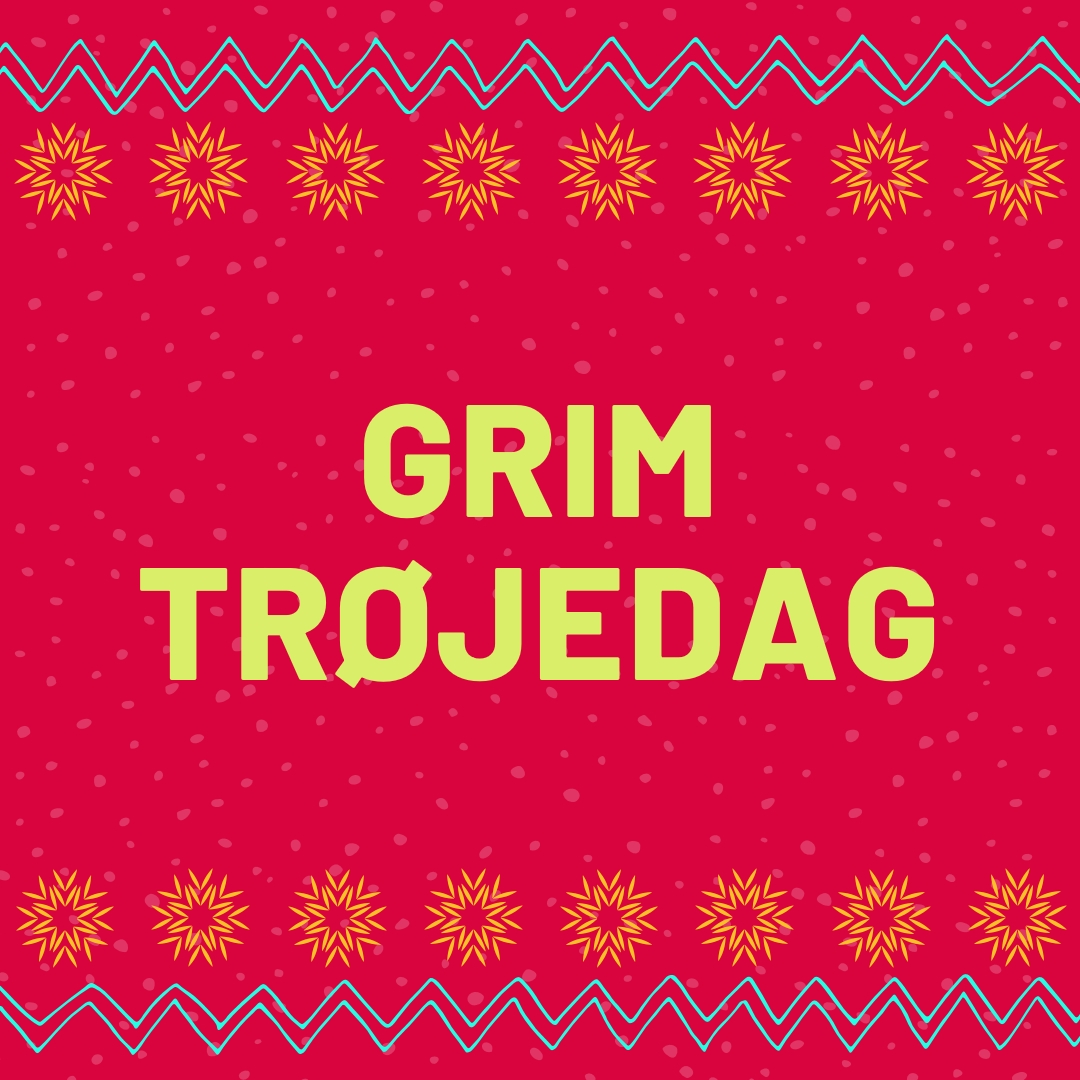 Grim trøjedag red modern-bold
