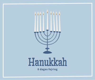 8 dage med Hanukkah blue organic-simple