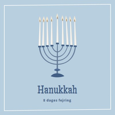 8 dage med Hanukkah blue organic-simple