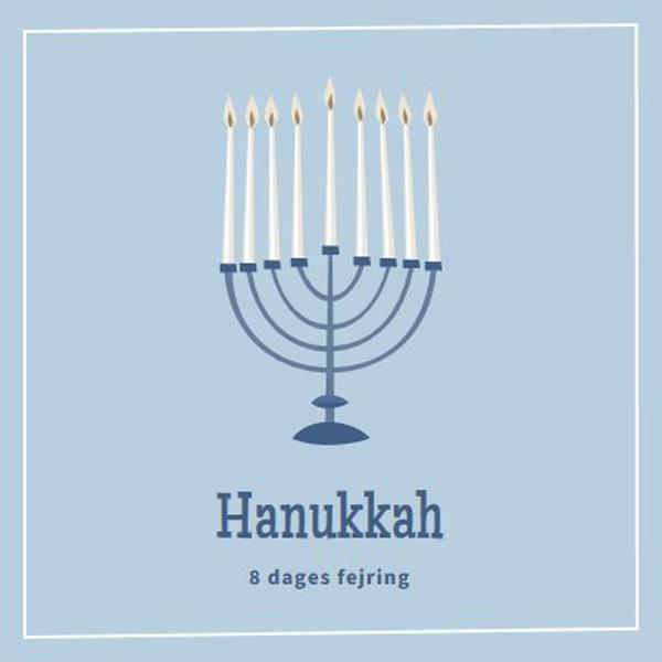 8 dage med Hanukkah blue organic-simple