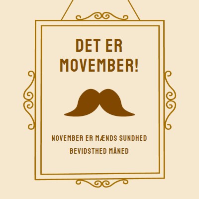 Overskæg til november brown vintage-retro