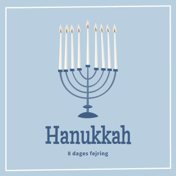 8 dage med Hanukkah blue organic-simple