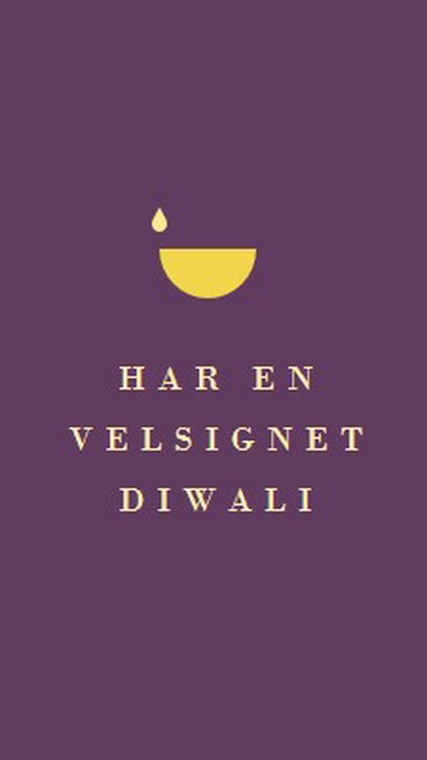 Diwali velsignelser purple modern-simple