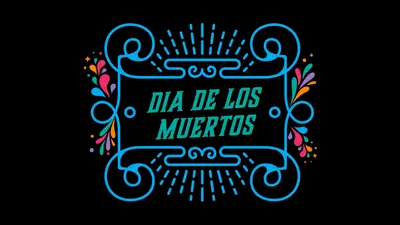 El Dia de los Muertos black modern-bold
