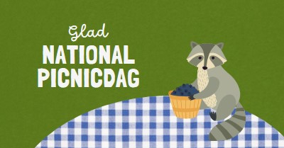 Happy National Picnic Day green whimsical-color-block