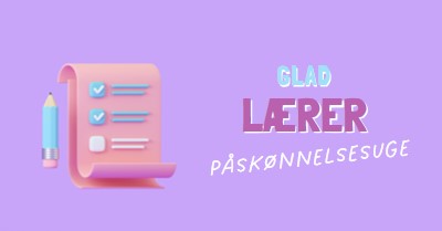 Lærer påskønnelsesuge purple whimsical-color-block