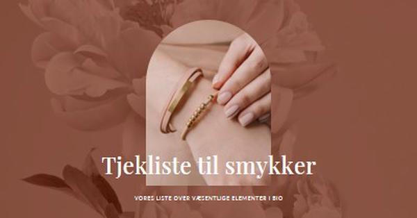 Tjekliste til smykker pink organic-boho