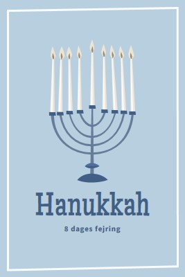 8 dage med Hanukkah blue organic-simple