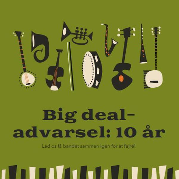 Big deal-besked green retro,graphic,music