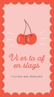 Vi er to af en slags red illustration,retro,playful