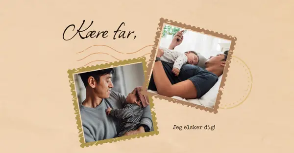 Kærlighedsbrev til far orange vintage,stamps,letter