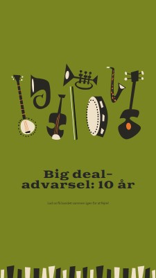 Big deal-besked green retro,graphic,music