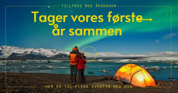 Tager vores første år sammen blue bold,graphic,camera