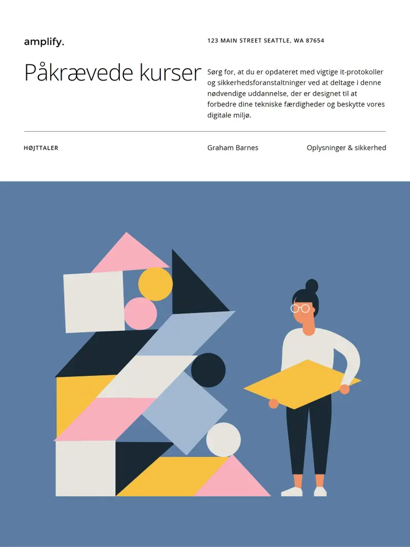 Plakat med illustrationer af figurer blue modern,simple,illustrative,blocks