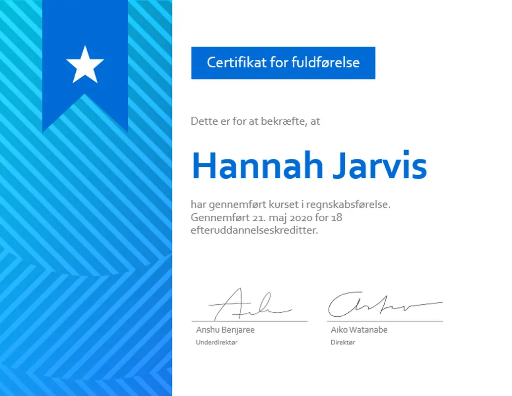 Certifikat for fuldførelse modern-geometric