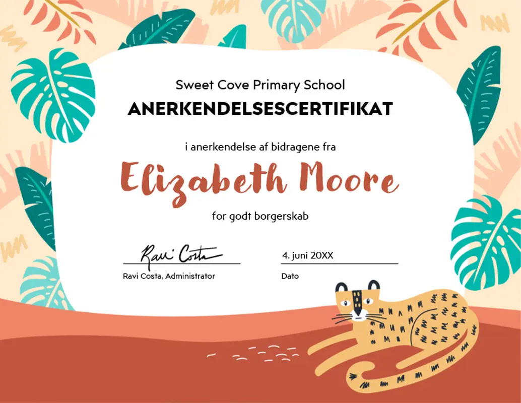 Diplom til skoleelever whimsical color block