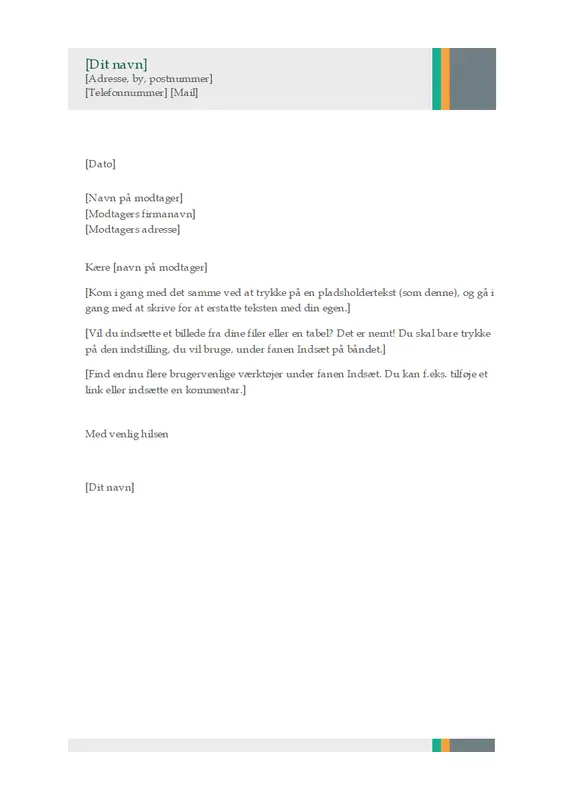 Forretningsbrev (stribet salgsdesign) modern-simple