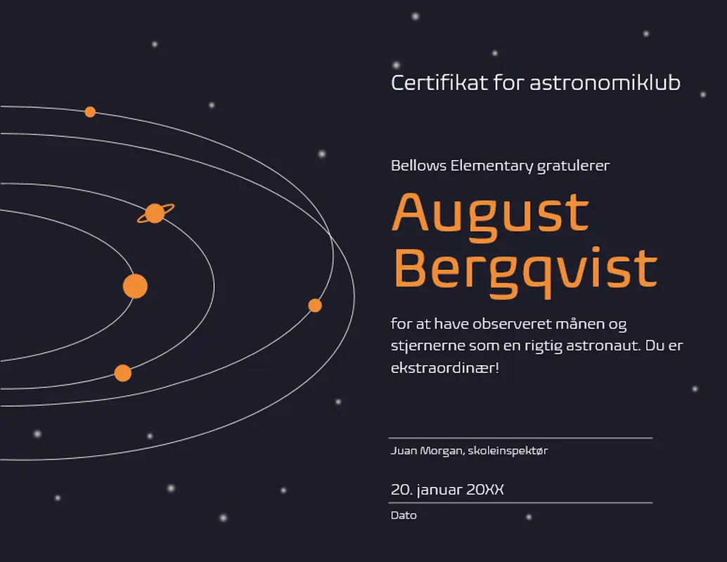 Certifikat for fuldførelse til studerende whimsical color block