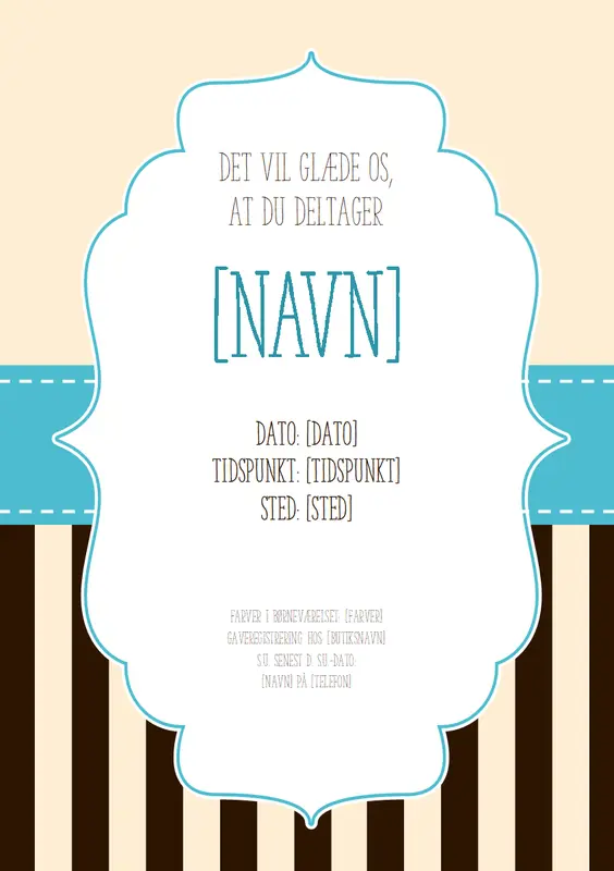 Invitation til graviditetsfest (dreng) vintage retro
